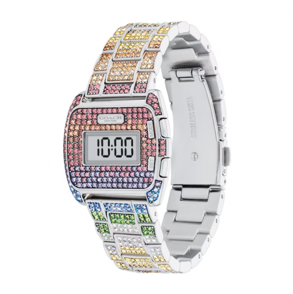 Jam digital dengan aksen crystal